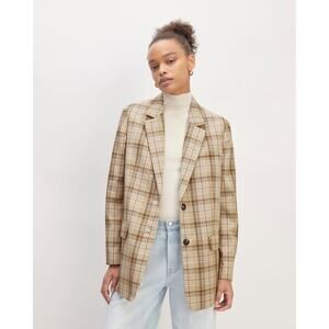 Everlane Oversized Blazer in Buttersmooth Plaid Sz 4